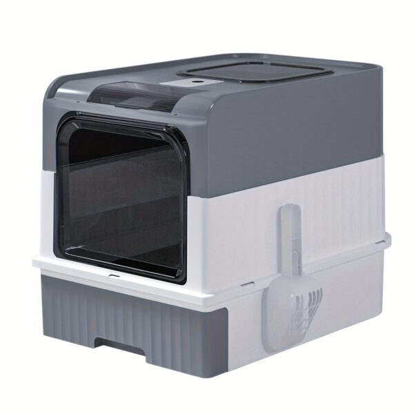 Cat litter box - fully enclosed, extra-large with drawer, splash-proof, odor-isolating, easy to clean